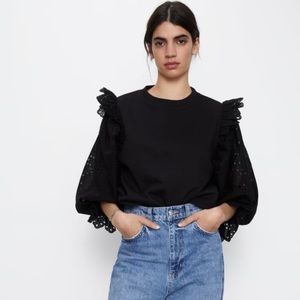 Zara Combo Sleeve Sweatshirt